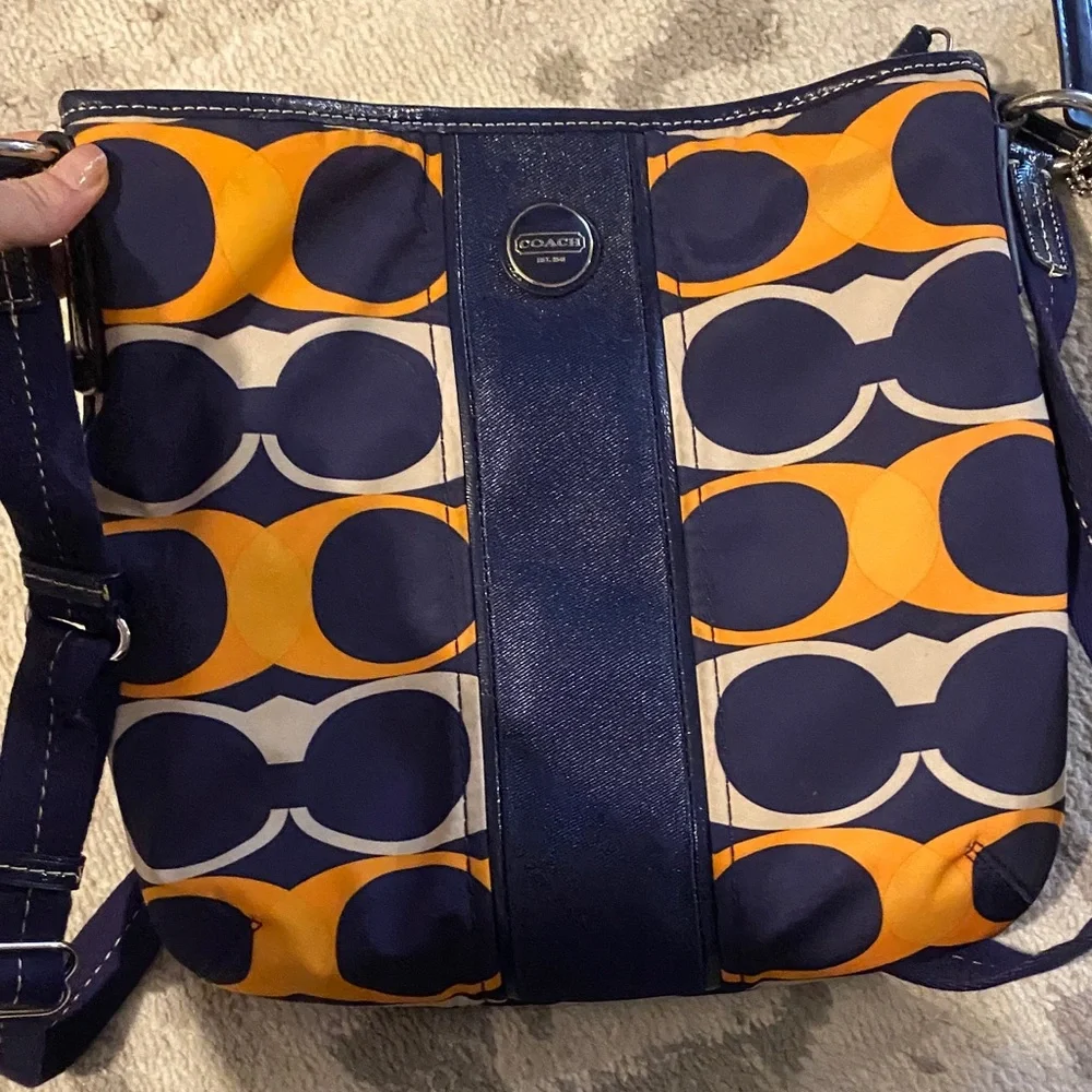 Coach Blue and Orange Crossbody Bag - Picture 2 of 11